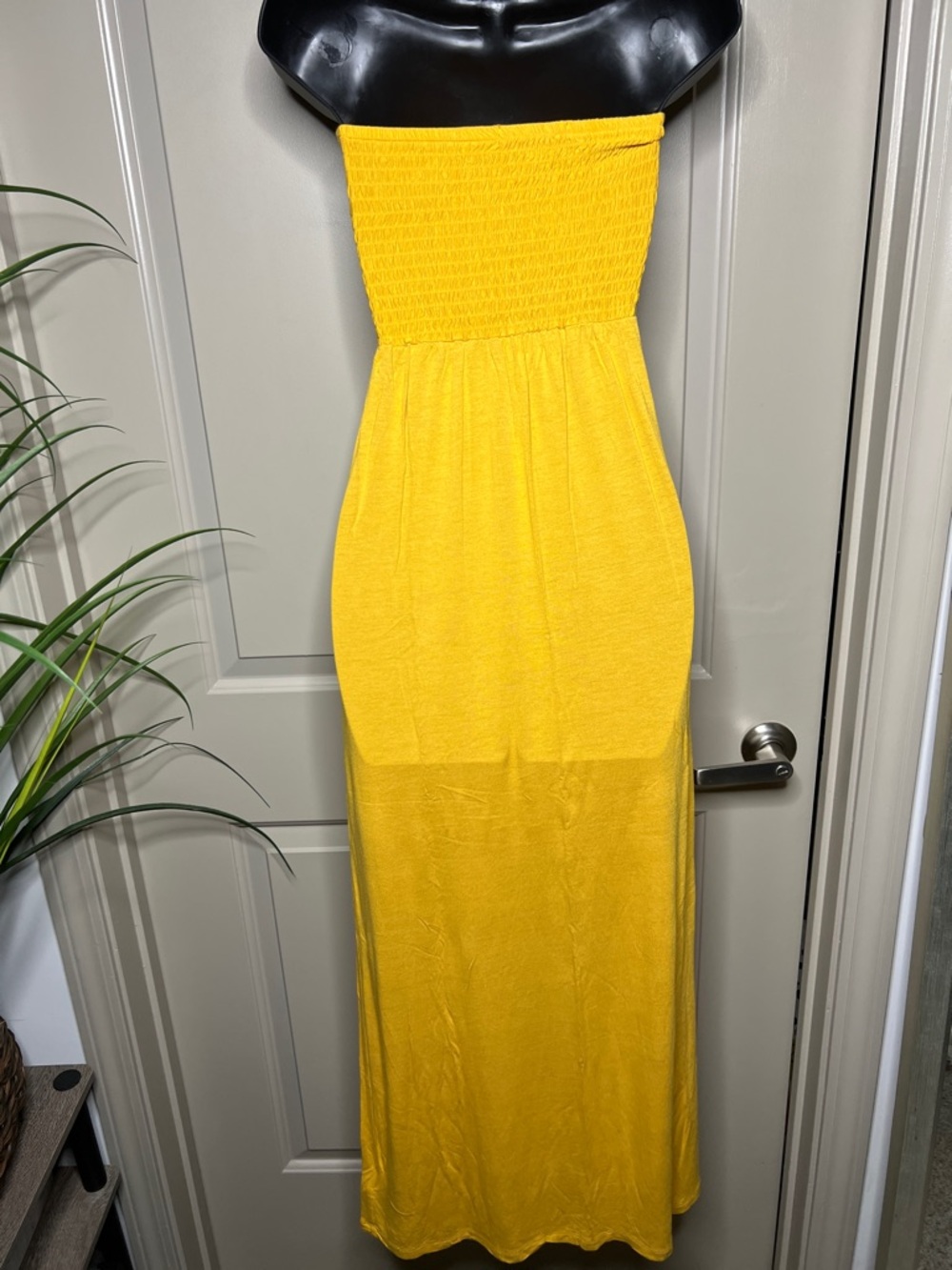 Sunshine Yellow Strapless Smocked Maxi Dress - Picture 5 of 7